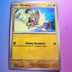 mankey - 045/091 (common) — pokemon: paldean fates